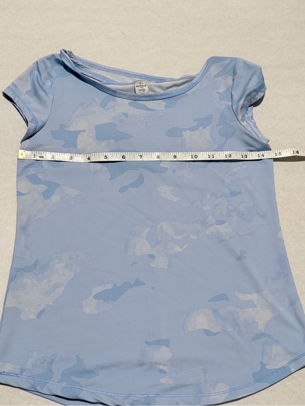 90 Degree by Reflex Girls Blue Camo Athletic Cap Sleeve Top - Size M (10) - Picture 8 of 8